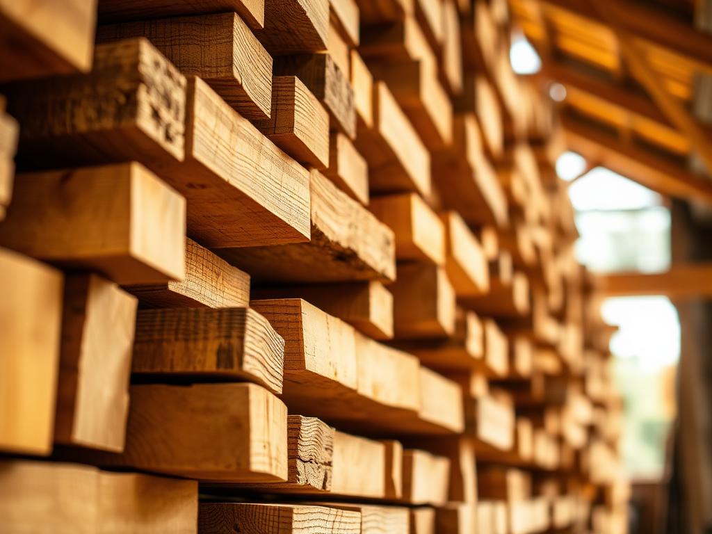 Stacked kiln-dried structural timber beams